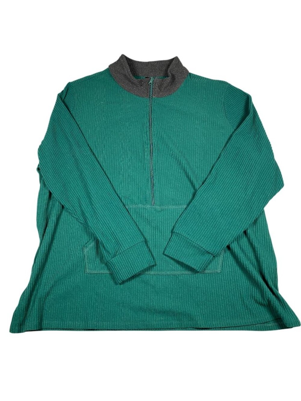 Torrid Sleep Womens 3X Green Heavy Hacci Rib Half Zip Lounge Pullover Plus